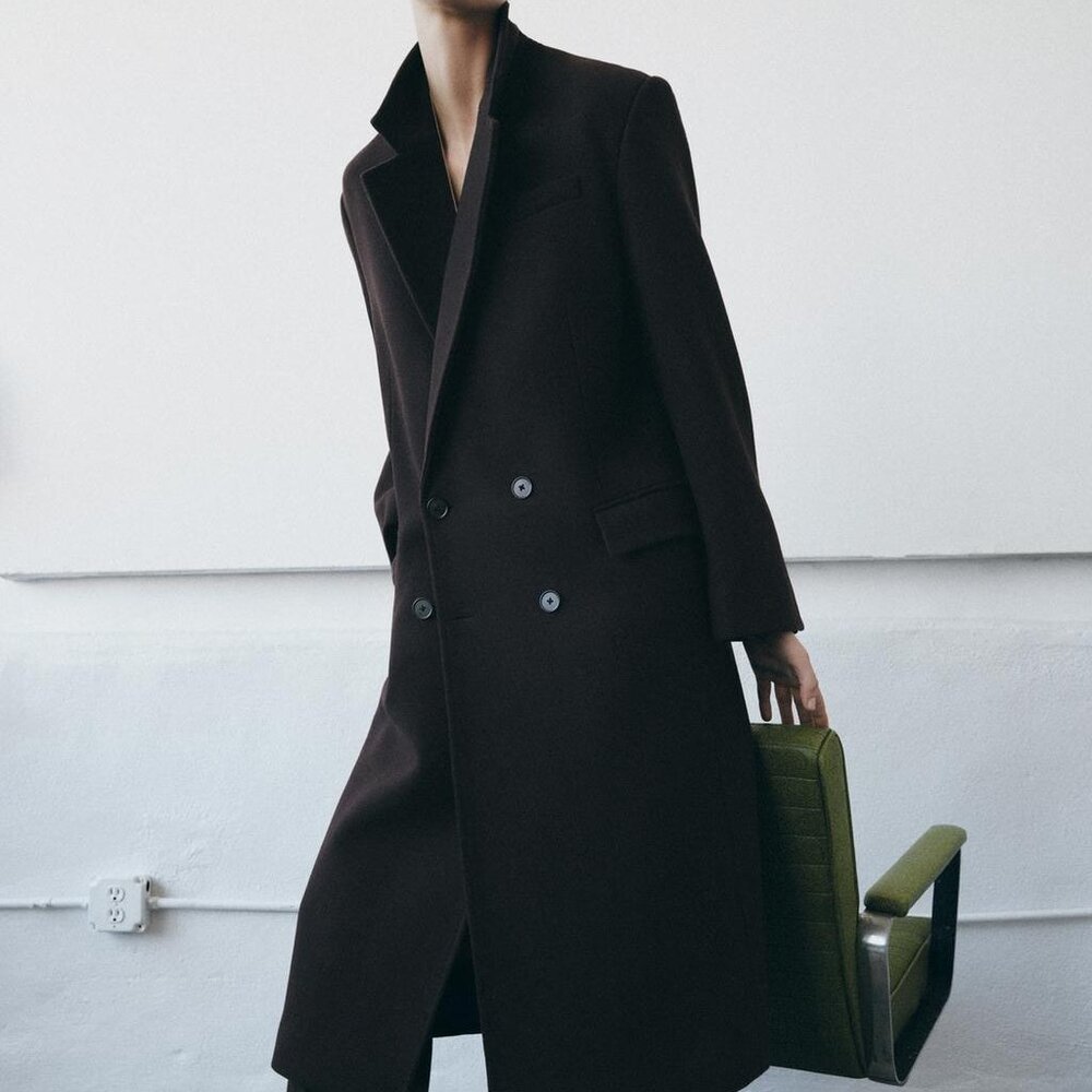 ZARA Oversized Double‑Breasted Wool Coat – Brown – ZW Collection – NWT Small